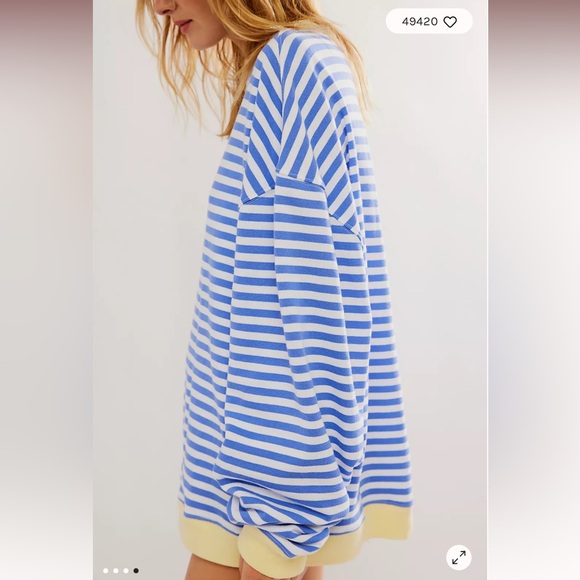 NWOT  We The Free Classic Oversized Striped Crewneck Sweatshirt in Size: varies - Picture 4 of 6